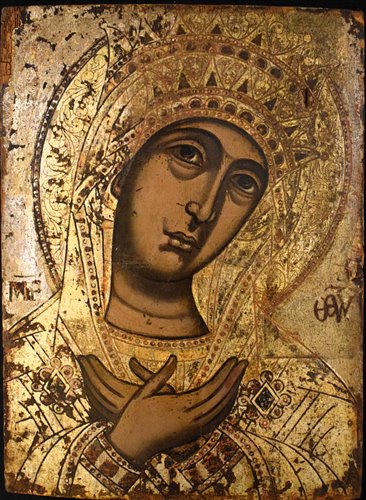 Antica Icona Greca "La Vergine annunciata"